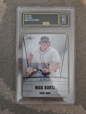 Nick Kurtz 2023 Leaf Silver Rookie Card - Graded GEM MT 10